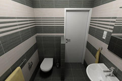 bytydobris.cz - vizualizace tamavé malé koupelny Petra - WC